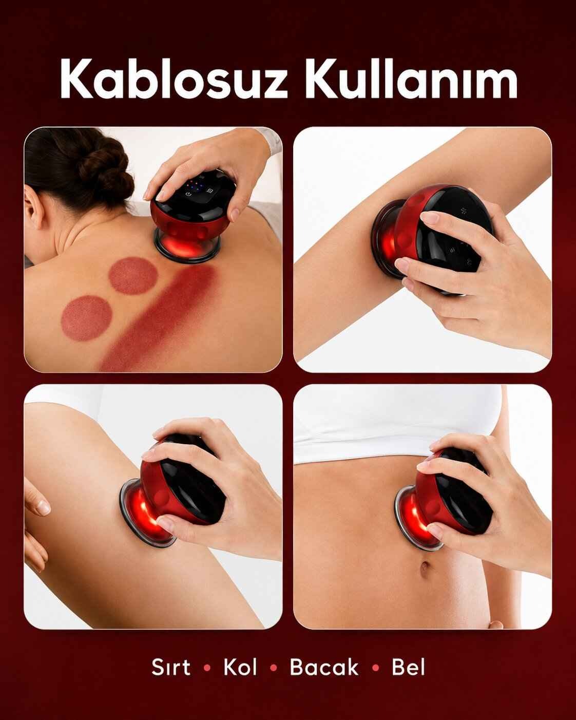 Vacumix Akıllı Elektronik Hacamat & Kupa Masaj Cihazı - Isıtmalı, Ayarlanabilir Vakumlu Masaj