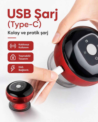 Vacumix Akıllı Elektronik Hacamat & Kupa Masaj Cihazı - Isıtmalı, Ayarlanabilir Vakumlu Masaj