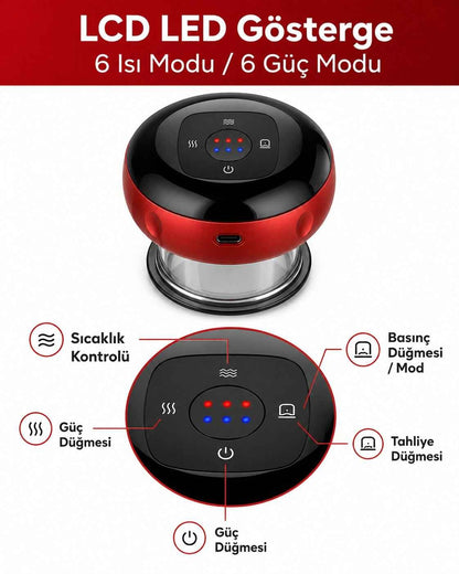 Vacumix Akıllı Elektronik Hacamat & Kupa Masaj Cihazı - Isıtmalı, Ayarlanabilir Vakumlu Masaj